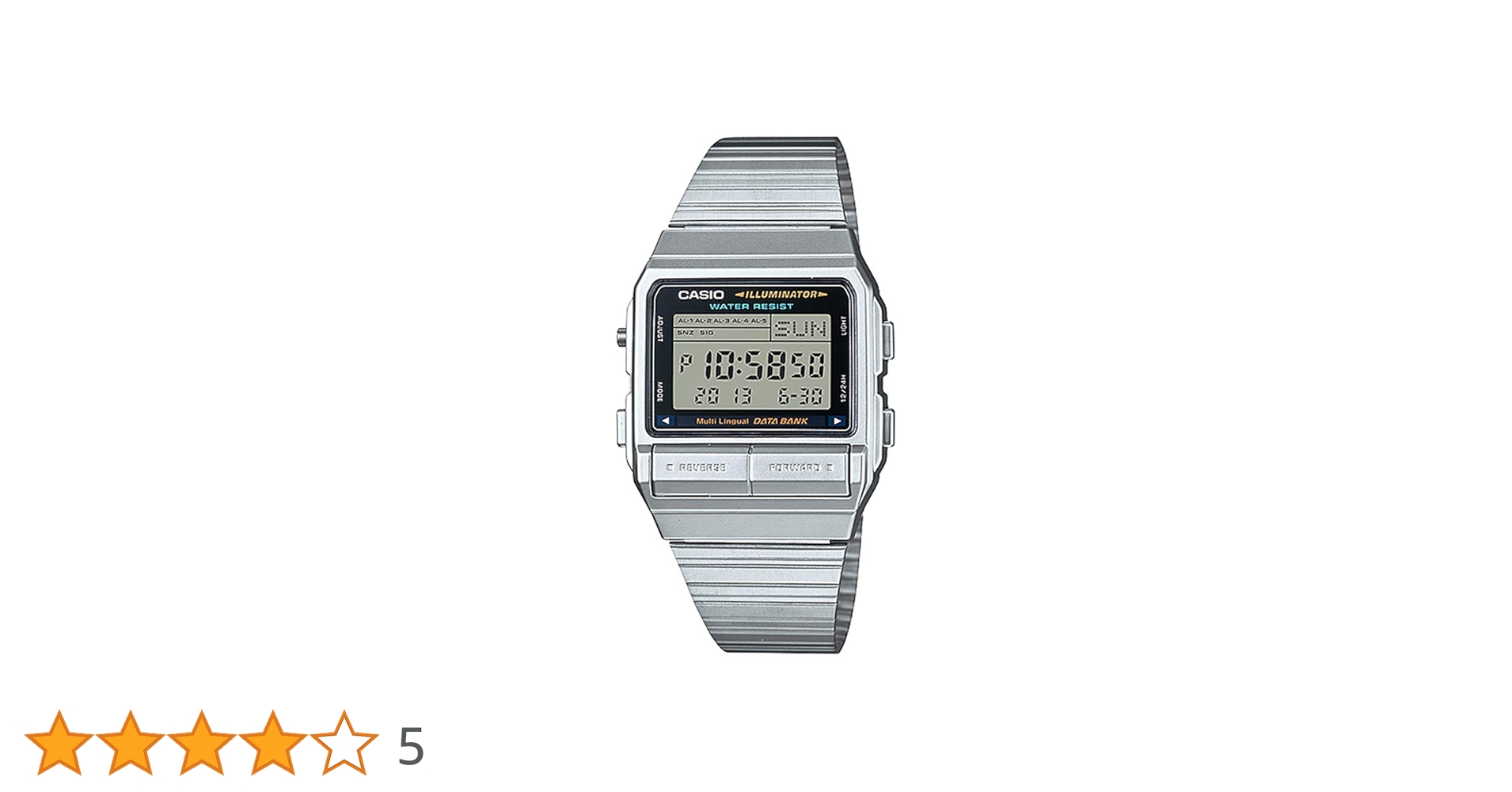 【激レア】CASIO DB-380 データバンク Casio DB-380-1DF Silver Watch Databank Unisex • Sancho's